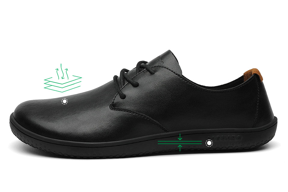 comprar barefoot cuero negro comodos elegantes para hombres